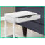 Table basse en forme de C avec tiroir de rangement, stratifié blanc et amp; Métal pour la vie Chambre à coucher