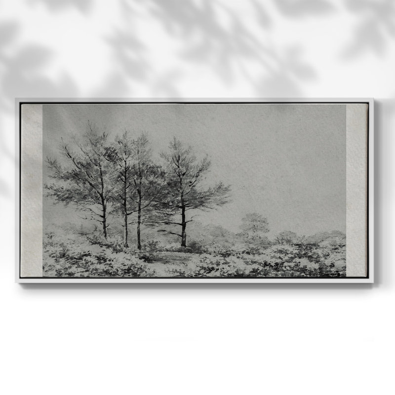 Série paysage - MCXLV - Toile tendue avec châssis encadré - Prêt à être accroché, H 21 po x l 41 po, Blanc
