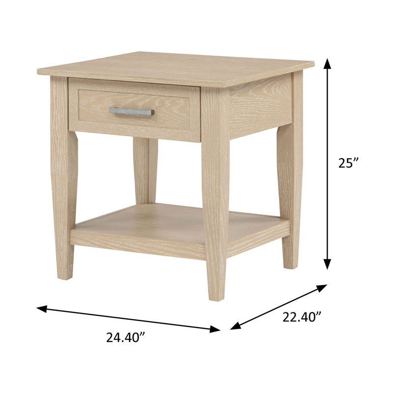 Table de bout transitionnelle l 24,4 po, beige, Beige