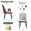 Chaises de salle à manger modernes en similicuir deux tons avec capitonnage géométrique et pieds en métal-824206098