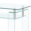 Table basse rectangulaire en verre transparent, table basse en verre