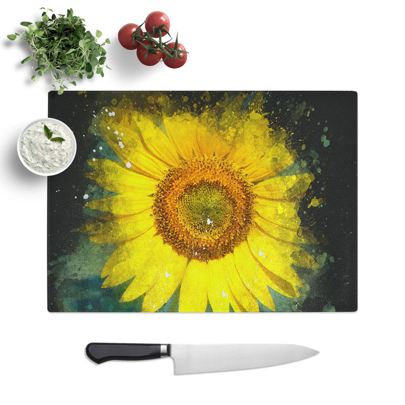 Tempered Glass the Sunflower Chopping Board, 20 cm x 28.5 cm