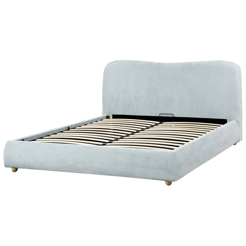 Ottoman Bed BLAGNAC 200 cm, European Kingsize (160 x 200 cm), Blue