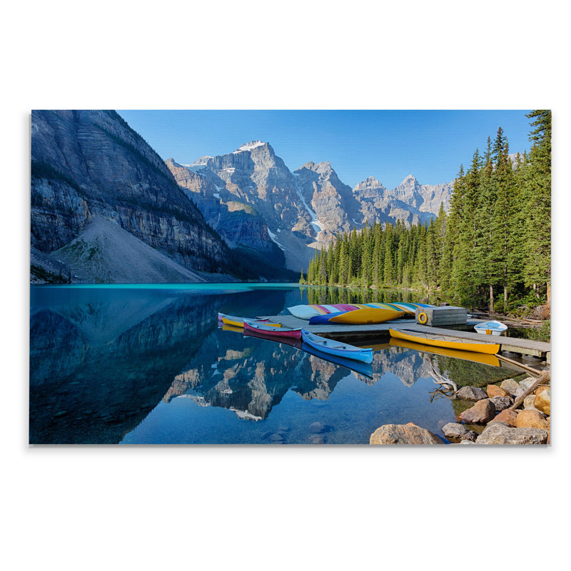 « banff canoë dock », reproduction, H 8 po x l 12 po x P 1,5 po, Toile tendue