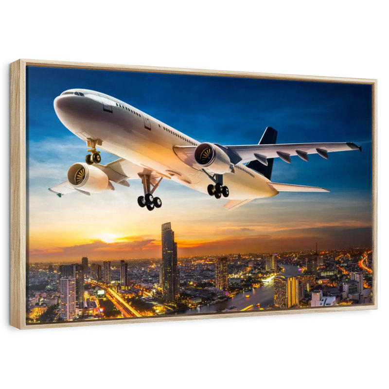 Avion Matheus, Cadre flottant en bois naturel, 46 po x 31 po