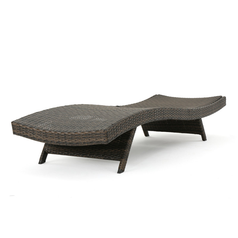 Blaise Outdoor Wicker Chaise Lounge, 1, Brown Multi
