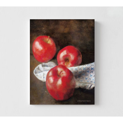 Red Apples Oil Painting Print, Framed Red Apple Art, Sweet Fruit Decor, Apple Botanical Art Print, Sweet Apple Poster Print
