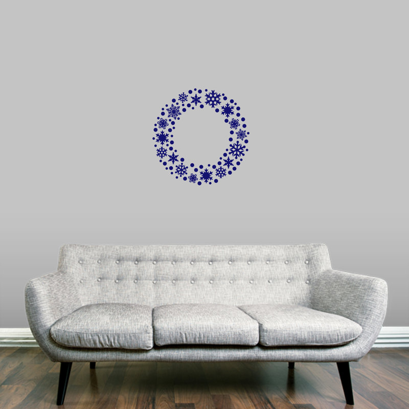Décalcomanie murale couronne flocon de neige, Bleu marine