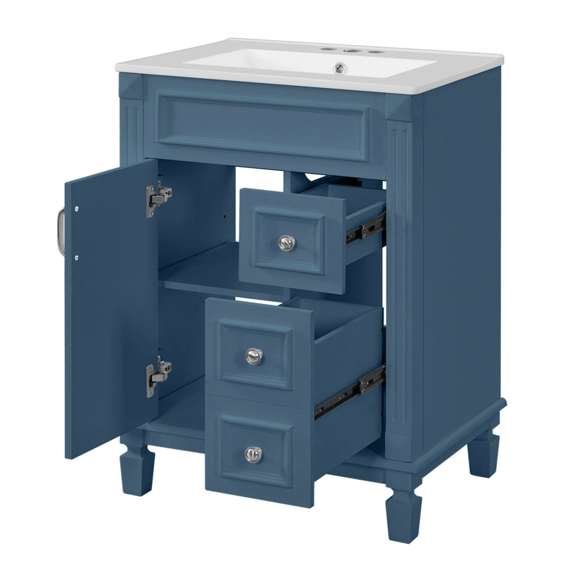 Meuble-lavabo moderne 24 po avec lavabo en céramique