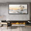 «Minimalist Winter Snowy Field River Landscape Wall Decor», impression sur toile encadrée pour chambre principale-133897408-133897409