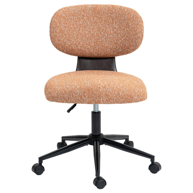 Modern Chenille Swivel Desk Office Chair, Orange