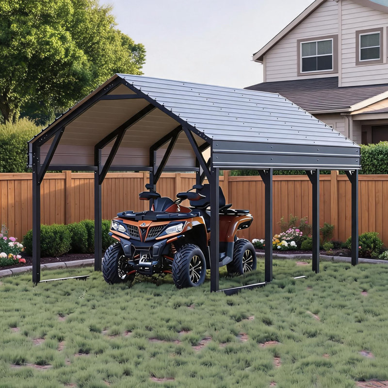 12x26ft Heavy Duty Metal Carport Kit for 2 Cars | Extra-Tall All-Weather Steel Canopy Shelter for SUVs, Trucks, Boats & Tractors