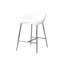 Tabourets de bar à hauteur de comptoir, 2 pièces, avec support en tissu blanc moderne et pieds en métal
