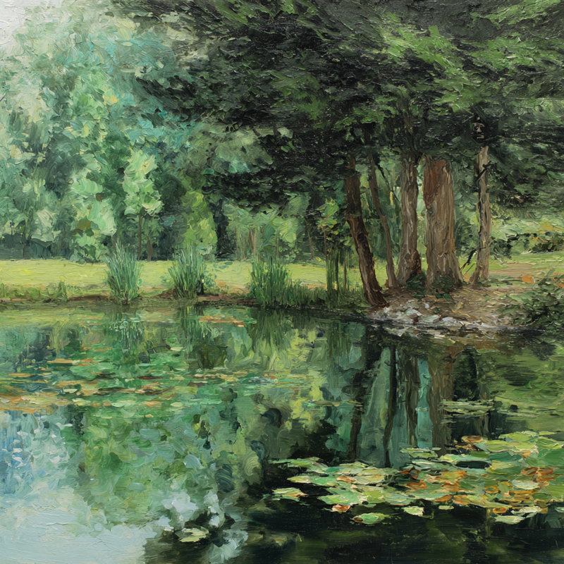 Art mural sur toile Hidden Garden Waterway, H 30 po x l 30 po x P 1,5 po
