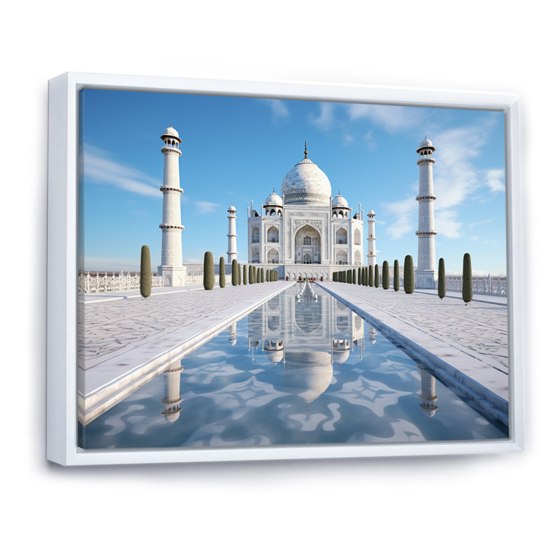 Art de l'Islam Taj Mahal II, H 34 po x l 44 po x P 1,5 po, Cadre flottant blanc