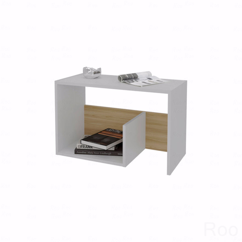 Side Table In Melamine With Open Storage
