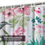 Rideau de douche imperméable à motif floral et hibiscus avec 12 crochets-1629100297