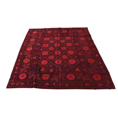 6 Ft Square Ponce Burgundy Rug