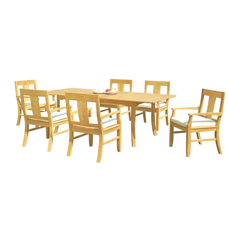 Osborne Outdoor 11 - Piece Teak Dining Set, 6, 30.5" H x 71" L x 40" W