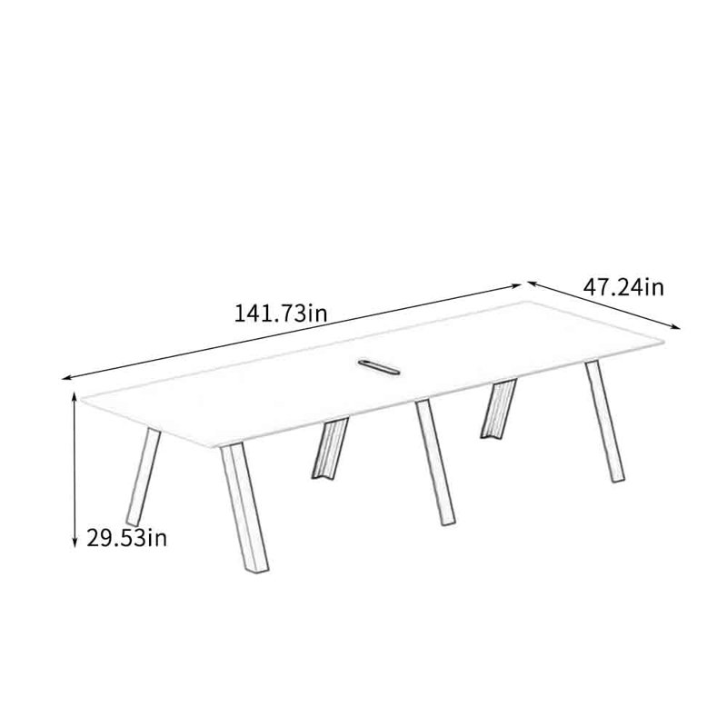 Table de conférence moderne et compacte, H 29,53 po x L 141,73 po x l 47,24 po