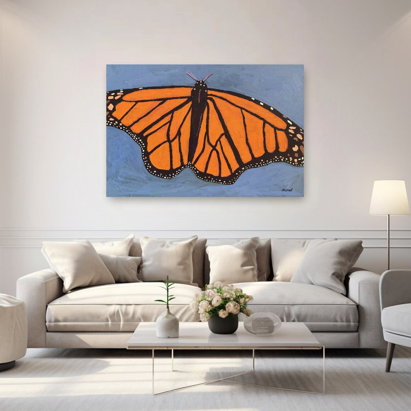 Butterfly Colorful Delicate Vibrant Butterfly Nature Summer Wall Art Print 1 Piece Wrapped Canvas Wall Art
