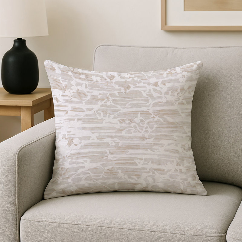 Coussin décoratif intérieur et extérieur Modern, Gris abstrait 208, Carré 18 po