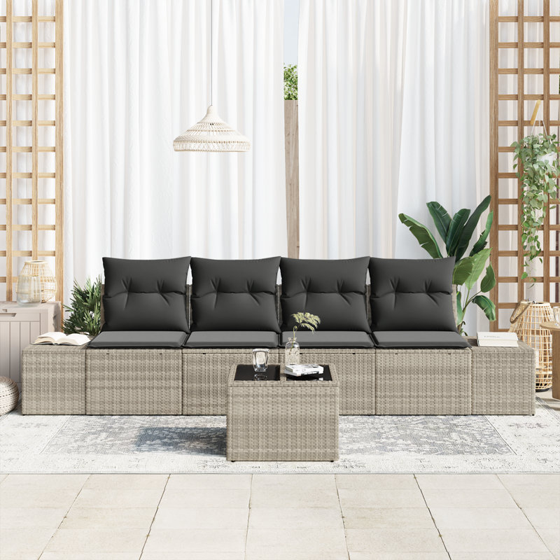 294cm Wide Patio Sofa with Cushions