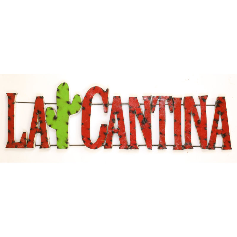 La Cantina Red and Green Recycled Metal Wall Decor