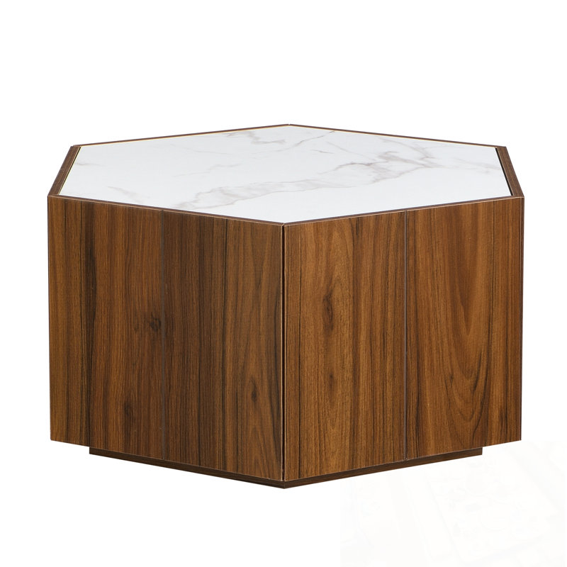 Coffee Table with 2 Hidden Drawers, White