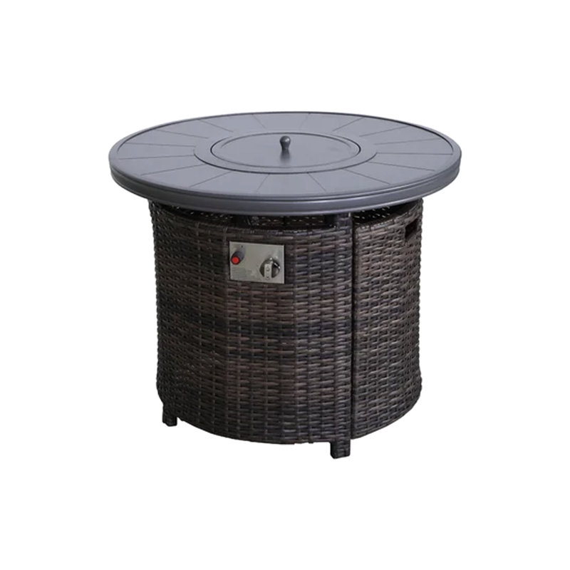 Outdoor Fire Pit Table, 25" H X 32" W, Aluminum Propane, & Stainless Steel, 55,000 Output, Modern Design Propane Pit, Exterior, Steel Burner, Long Burn Duration