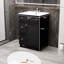 Armoire de salle de bain noire 24 "avec lavabo en céramique, 2 tiroirs, 1 porte-161764996