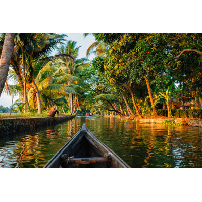 Kerala Backwaters Canoeing 1 Piece Wrapped Canvas Wall Art