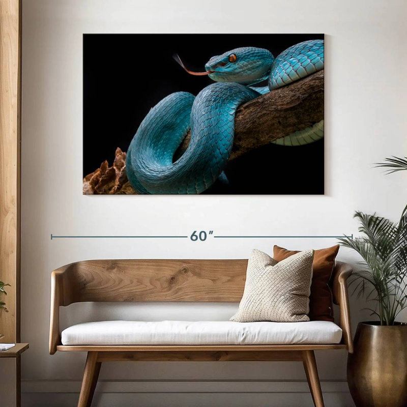 Brampt Slithering Blue Viper, 32" H x 48" W