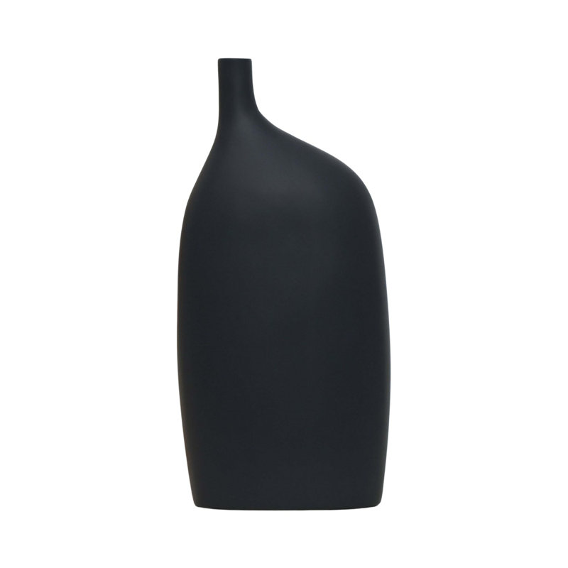 Cyna Ceramic / Porcelain Table Vase, Black