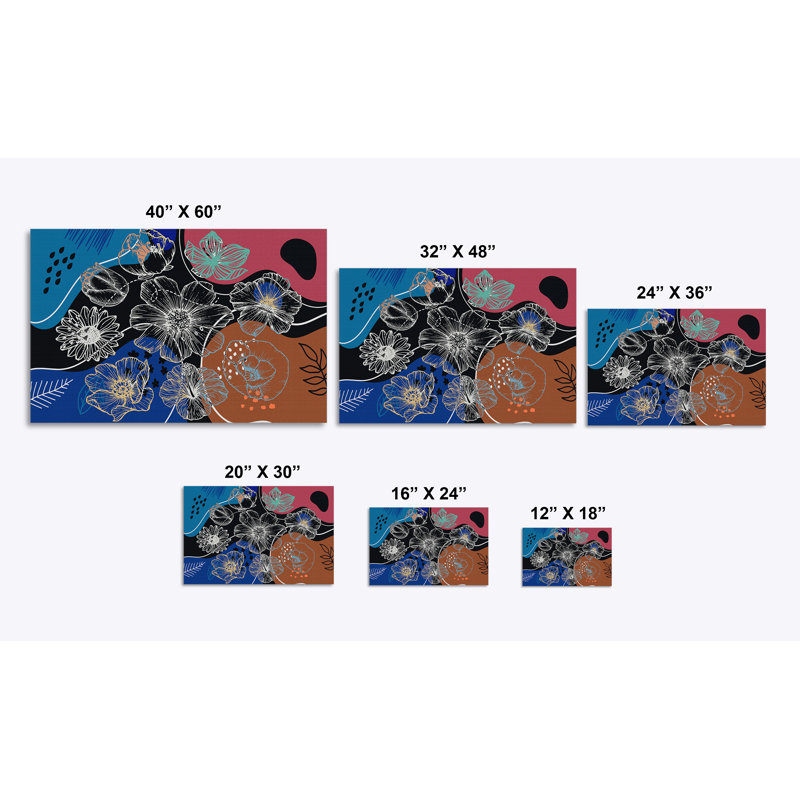 Boho Bloom I - impression sur toile tendue, H 12 po x l 18 po x P 1,5 po