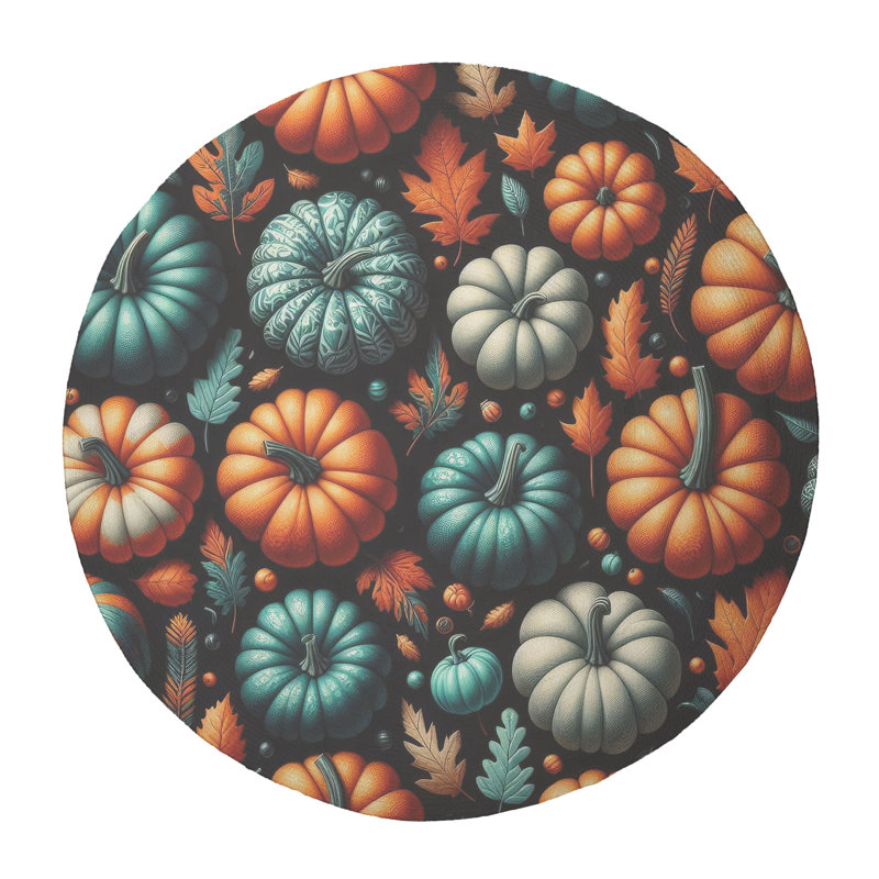 Tapis tressé Patch of Fall, Rond 5 pi