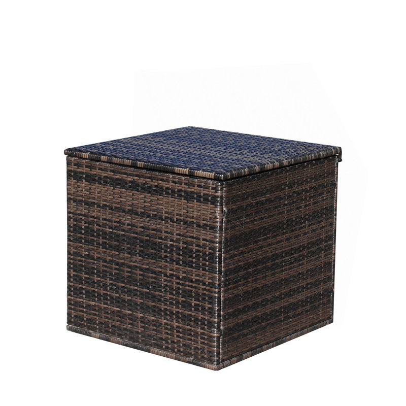Boîte de rangement pour meubles de patio en osier (brun)