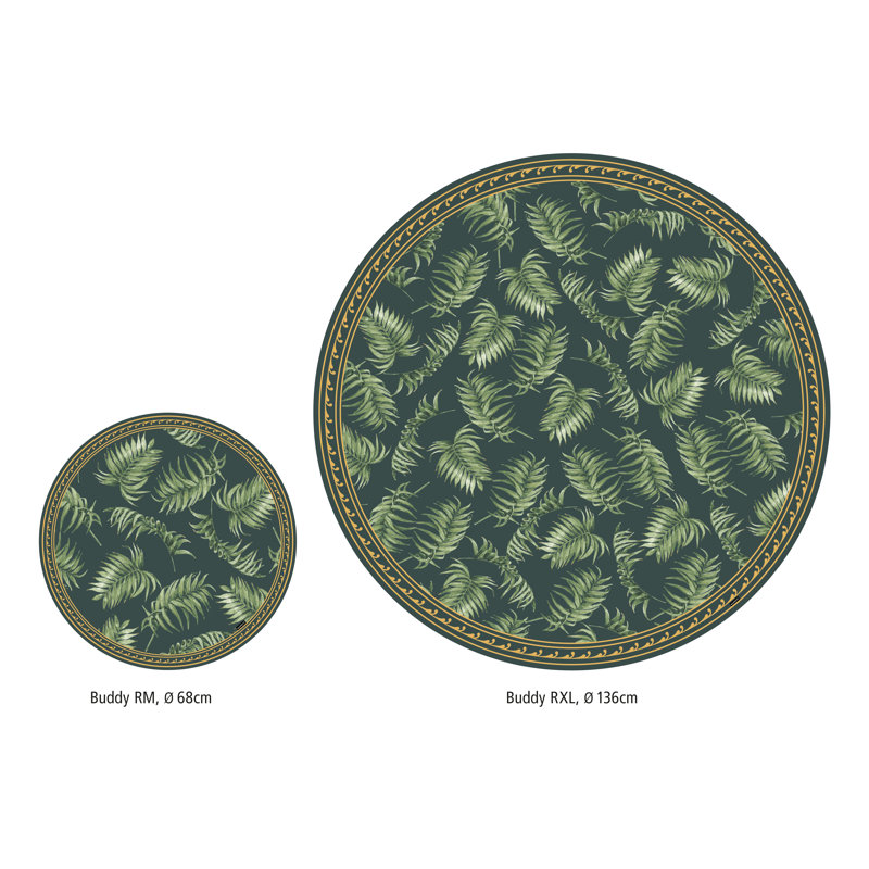 Earhart Non-Slip Floral Indoor Doormat, Round 136cm