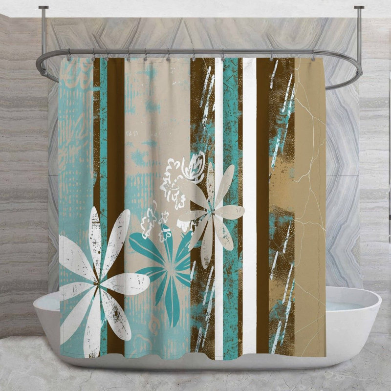 Rideau de douche Floral composition, H 83 po x l 70 po