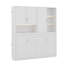 Lit escamotable mural simple avec armoire supérieure, tablettes, lumière et USB-113969892