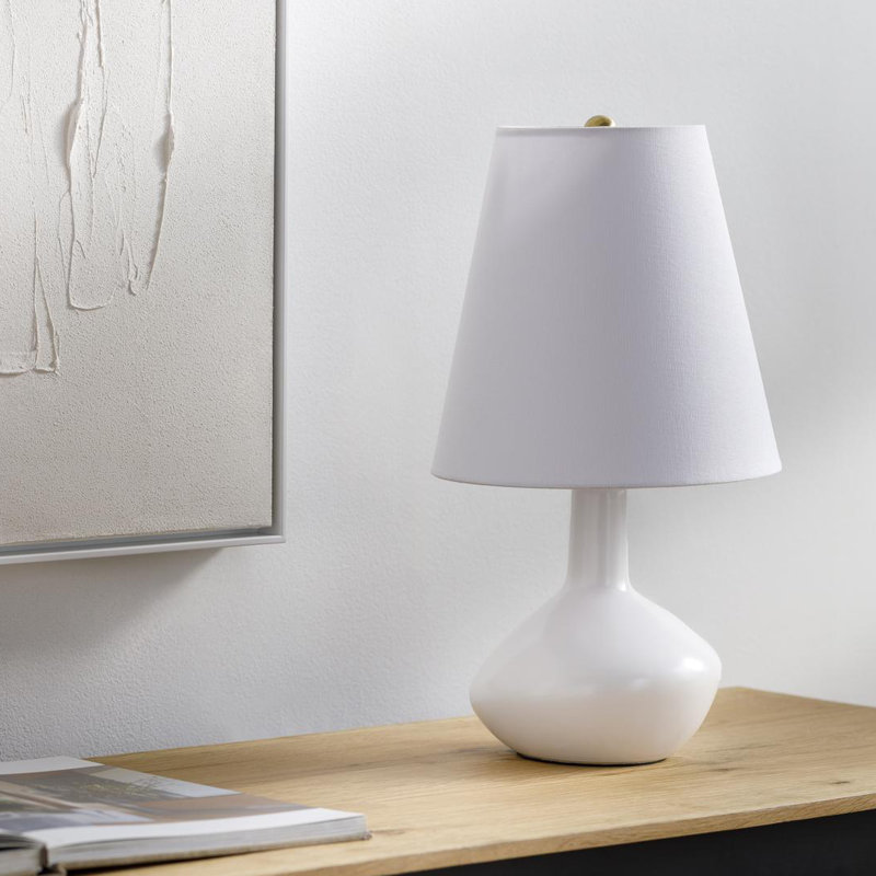 Lampe de table en céramique Kelline, Blanc