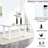 Chic Rectangular Tempered Glass Dining Table With White Support, Accommodates 6-8 Guests Elegant Solid Base, Seats People