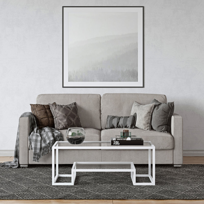 Frame Coffee Table with Storage, Blackened Bronze, 43.18cm H  x 114.3cm W x 50.8cm D