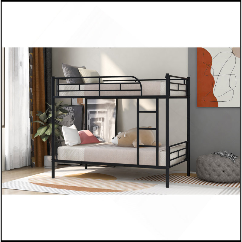 Sturdy And Versatile Metal Bunk Bed For A Comfortable And Space-Saving Sleeping Solution.