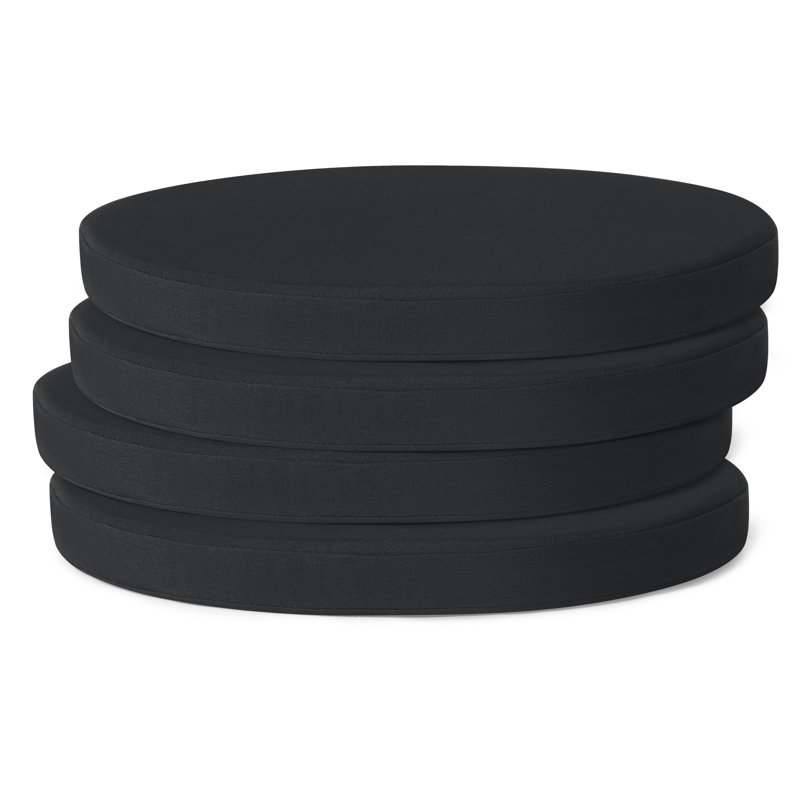  Patio Dining Chair Cushion, Black, 18" W x 18" D