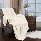 Superior Polka Dots or Solid Fleece Plush Blanket Medium Weight Fluffy Soft Decorative Bedding