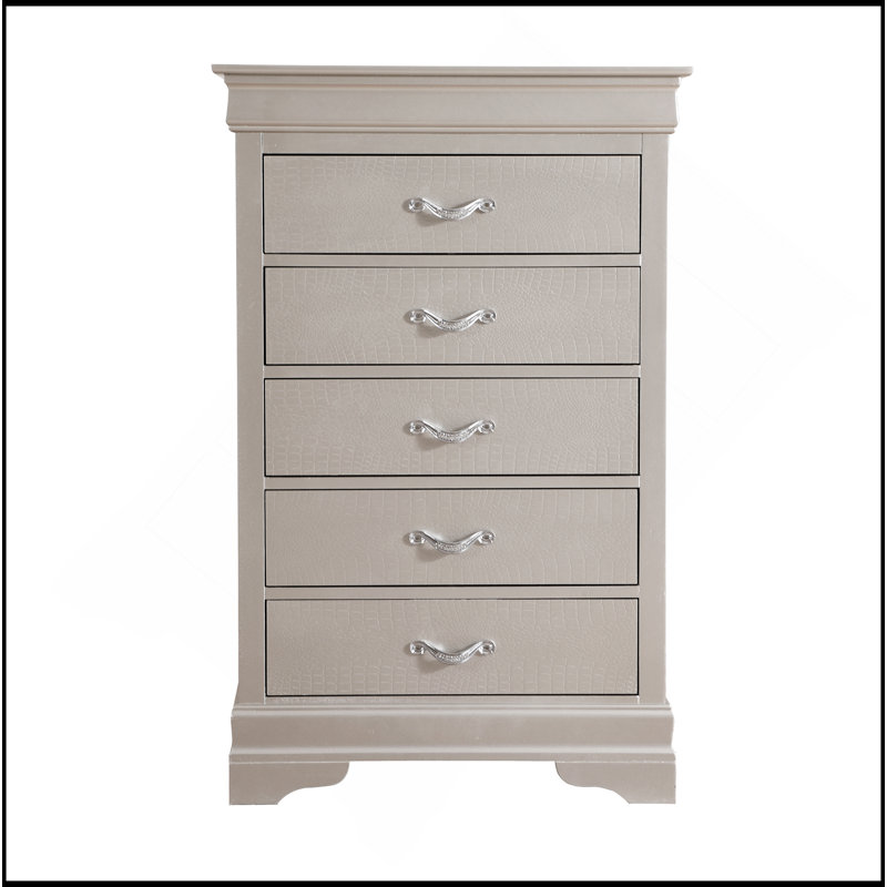 Commode Lorana, champagne argenté