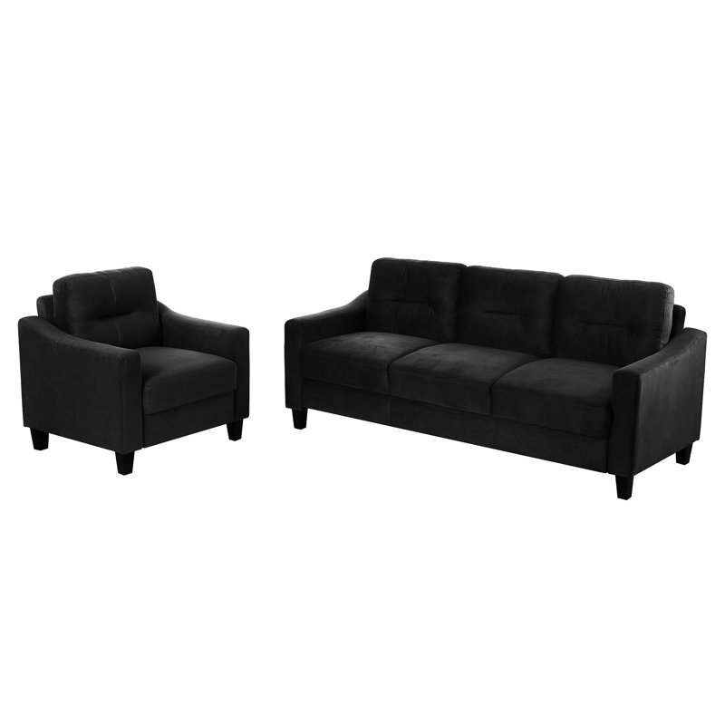 En velours noir pour chambre à coucher, velours de salon moderne, avec structure, Noir