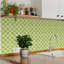 Carreau de mosaïque autocollant en vinyle à motif floral médaillon émeraude jardin 5 po x 5 po