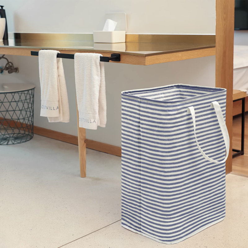 Laundry Hamper with Handles, Blue
